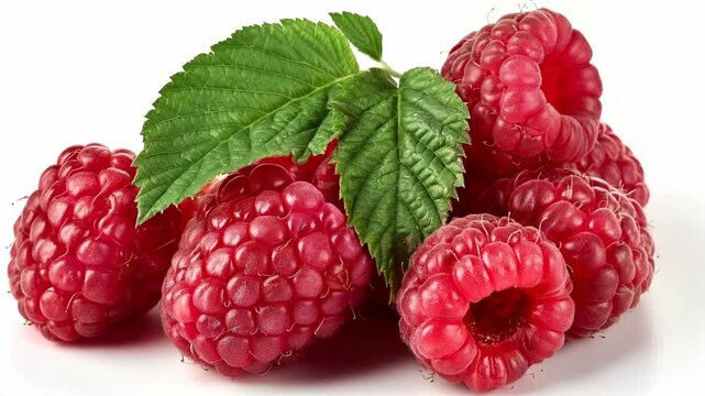 raspberry on white background