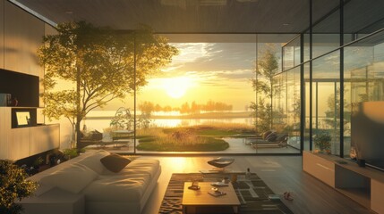 Fototapeta premium Voice-controlled smart homes are simplifying daily routines.