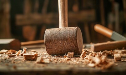 Mallet and Wood Shavings