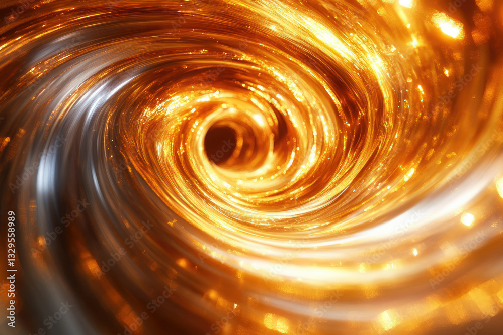 Poster A mesmerizing swirl of golden light creates a vortex effect, captivating with its luminous energy and dynamic motion.
