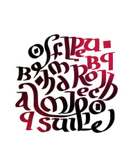 Abstract image of handwritten font elements