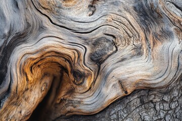 A close-up of the intricate patterns and textures on an old, weathered tree trunk, showcasing its natural beauty