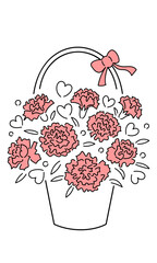 Carnations in a basket