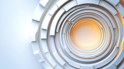 Futuristic circular design with gradient light element radiating from the center.