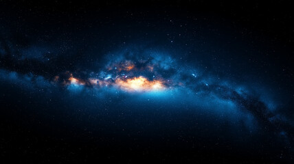 Fototapeta premium stunning view of galaxy with vibrant colors and countless stars, showcasing beauty of universe. cosmic scene evokes sense of wonder and exploration