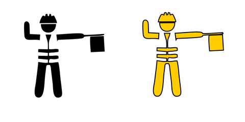 Traffic cones and under construction warning sign. Road safety and prevention of accidents during road construction