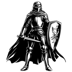 Fototapeta premium Knight Armor Silhouette – Symbol of Valor and Chivalry