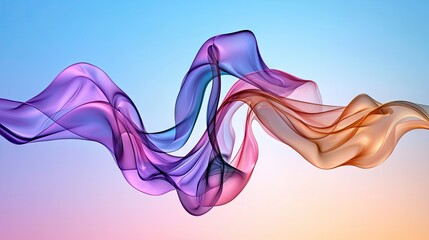 Obraz premium Abstract digital artwork featuring smooth purple curves and a dynamic wavy effect.