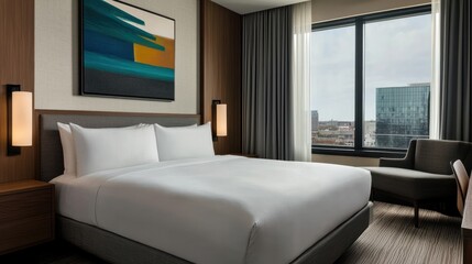 Modern living room design cozy guest room with art urban setting interior decoration