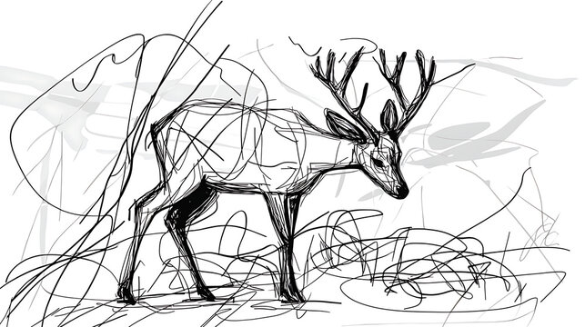 Abstract Sketch of a Deer