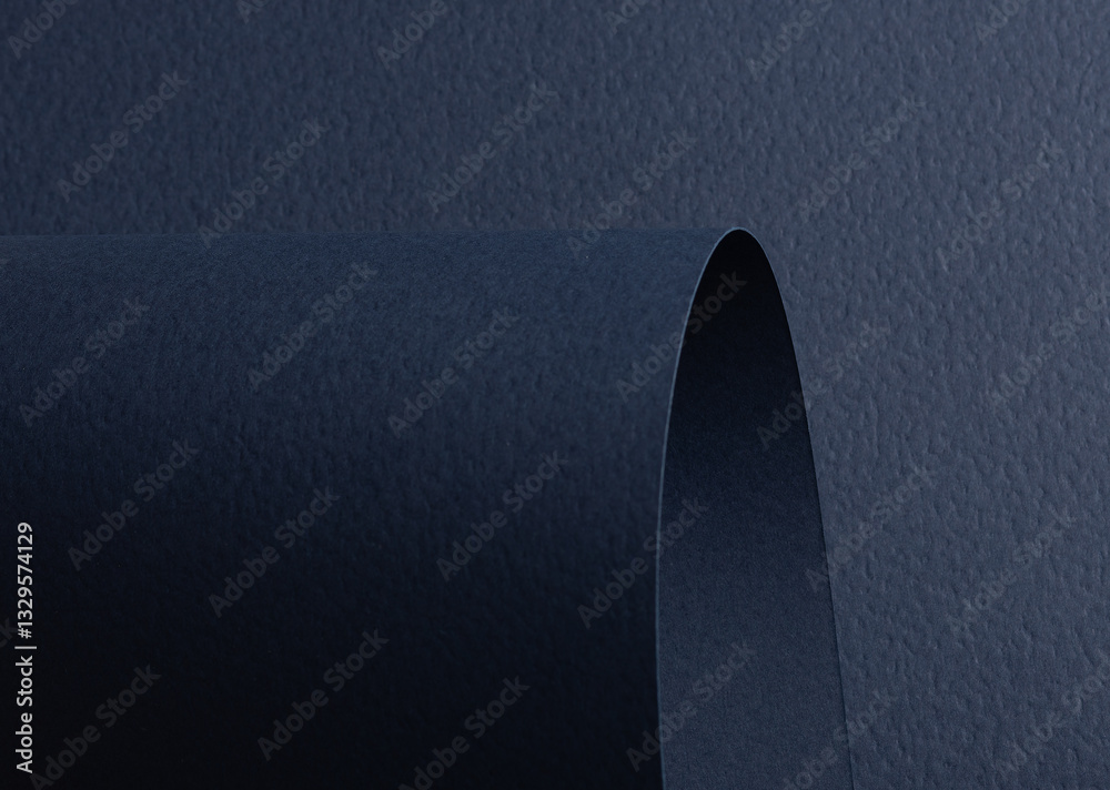 Aufkleber Navy blue paper background with a matte texture and rough grain. Deep, dark tones create an elegant, luxury backdrop with refined perforated patterns and a handmade, artistic finish..