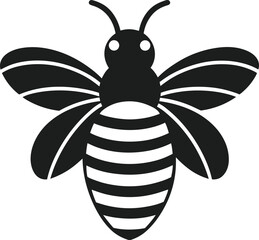 Stylized Bee Silhouette - Minimalist Spring Vector Illustration