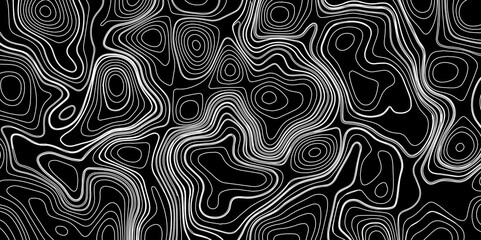 Obraz premium Abstract outline topographic contour map background. Dark texture background for your perfect interior. Old paper texture design .geographical map Imitation.