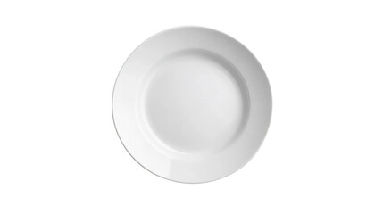 Simple white plate on a white isolate background for minimalist culinary presentation.