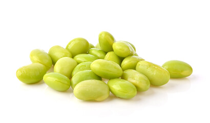 Green soy beans , Edamame isolated on white background.