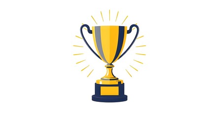 Golden Trophy Cup Vector Illustration

