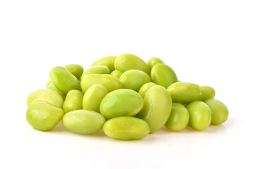 Edamame isolated on white background.