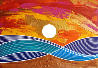Abstract art painting. Acrylic vector illustration. Contemporary art.