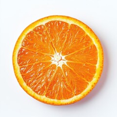 Vibrant Macro Studio Photo of an Isolated Orange Slice with Crisp Clipping Path, Showcasing the Freshness and Juiciness of Citrus Fruit
