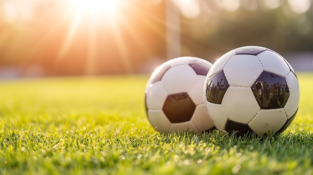 Exciting soccer match preparation grass field sports action bright sunset low angle team spirit