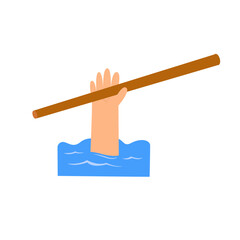 drowning child concept. vector illustration