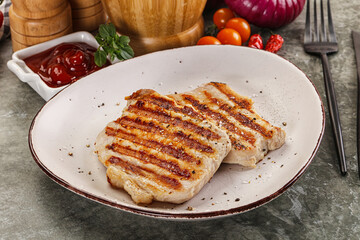 Tasty grilled pork meat steak