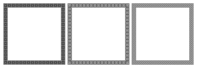 Borders square frames seamless pixel pattern decorative