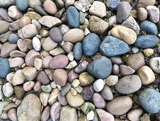 Pebbles on the beach texture  background