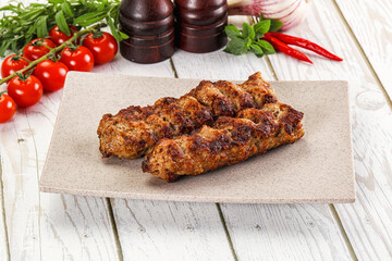 Chicken kebab minced meat and spices