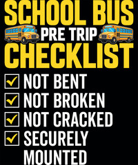 School Bus Pre-Trip Checklist - Funny School Bus Driver Men's T-Shirt designs