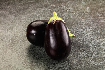Raw ripe organic eggplant vegetable
