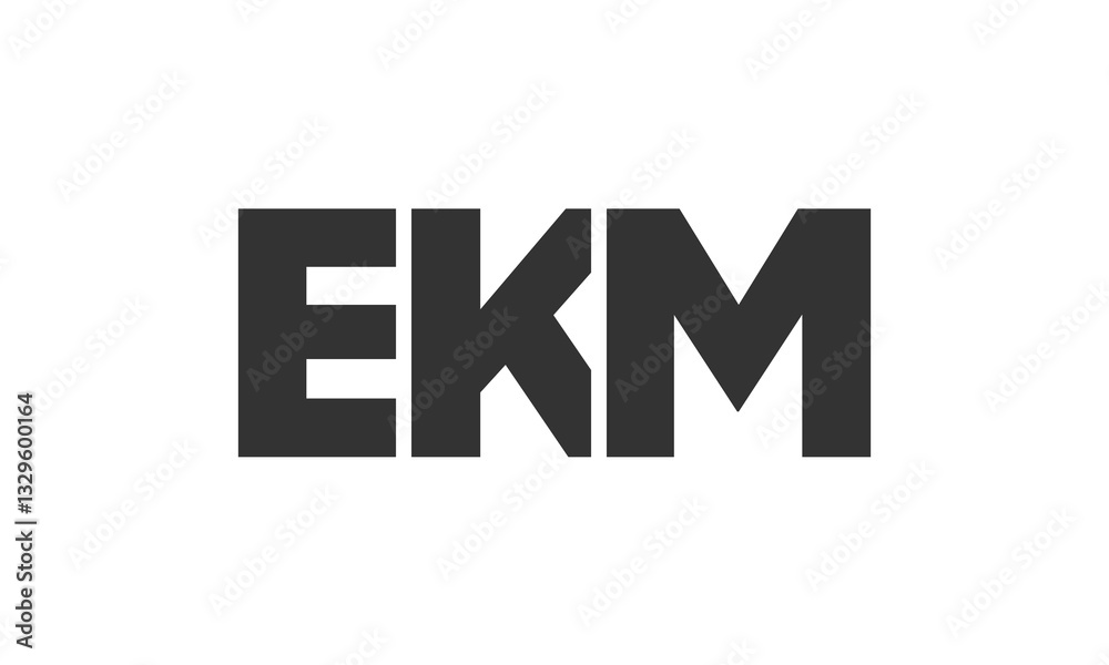 Fototapete EKM logo design template with strong and modern bold text. Initial based vector logotype featuring simple and minimal typography. Trendy company identity.
