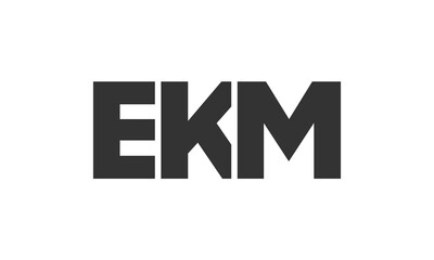 Fototapeta premium EKM logo design template with strong and modern bold text. Initial based vector logotype featuring simple and minimal typography. Trendy company identity.