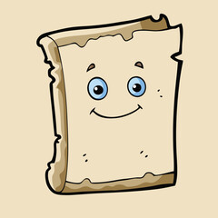 Cute cartoon scroll with a happy face vector design