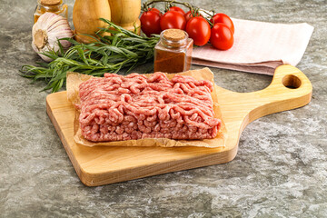 Raw uncooked red minced meat