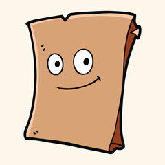 Cute cartoon scroll with a happy face vector design