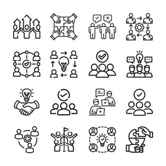 Set of icon ralated with team work, team, group