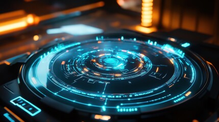 Holographic Quantum Interface Glowing with Floating