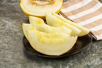 Sweet juicy ripe melon slices