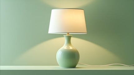 Elegant Green Table Lamp Providing Soft Ambient Light