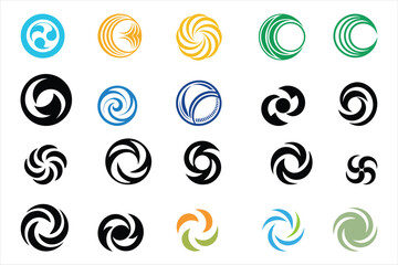 Abstract Circular Logo Icons – Modern Vector Symbol Set
