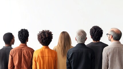 Obraz premium Diverse Group of People Looking Ahead: Unity, Future, and Potential