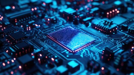 Fototapeta premium Close-up of superconducting qubit array performing