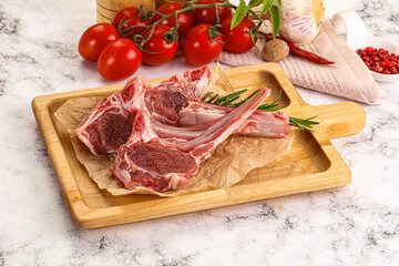 Raw Rack of Lamb for cooking