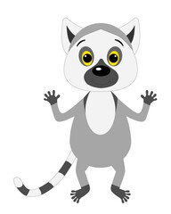 Lemur vector illustration. Children's typography.