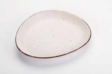 White ceramic empty plate dishware