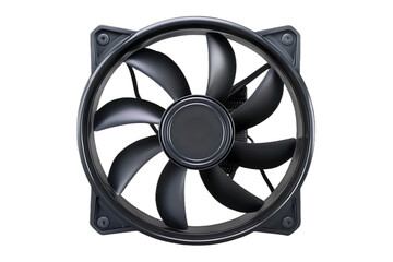 Obraz premium black plastic computer fan isolated on white Background.