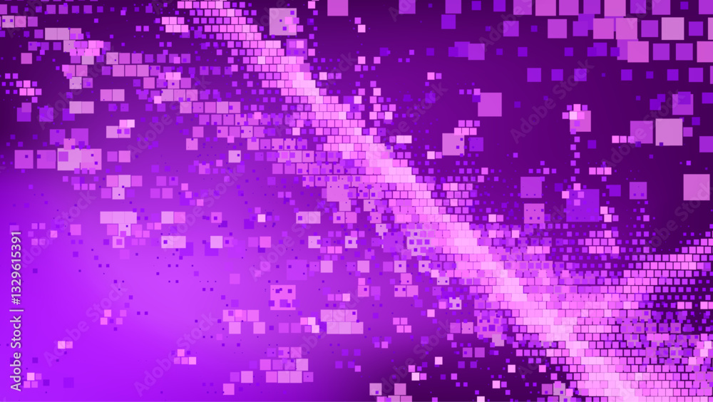 Canvas Prints purple abstract background with scattered magenta and violet squares. this digital-themed pattern ex