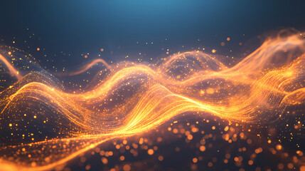 Luminous filaments suspended in mid-air dance, glowing, radiant, ambient. Luminous Filaments. Illustration