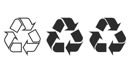 eco-friendly recycling signs in a simple vector design